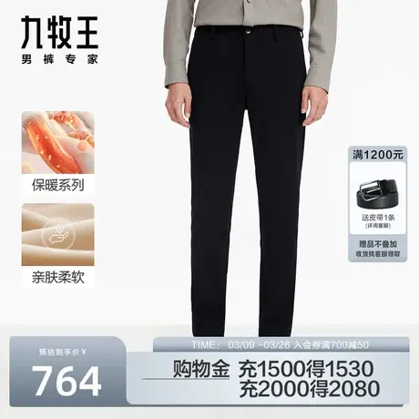 [商场同款]九牧王男裤JA5C5061御寒保暖加绒休闲裤冬季新款长裤子商品大图