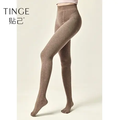 TINGE精梳棉磨毛连裤袜微压显瘦打底裤女秋冬中厚显瘦腿哑光裤图片