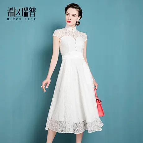 高端新式改良蕾丝旗袍连衣裙敬酒服伴娘服生日晚礼服女日常小礼服商品大图