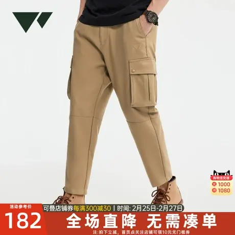 七匹狼梭织长裤中腰时尚百搭潮流2023秋冬新款舒适中青年裤子男士商品大图