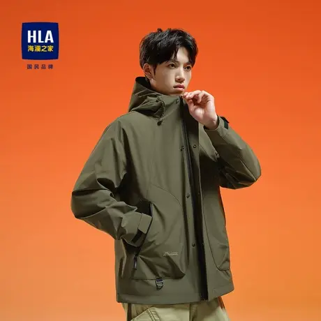 HLA/海澜之家连帽户外运动夹克春秋时尚印花休闲防风山系外套男装图片