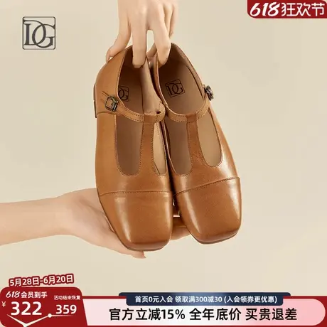 【羊皮】复古玛丽珍小皮鞋女平底鞋2025新款春季方头舒适真皮单鞋图片