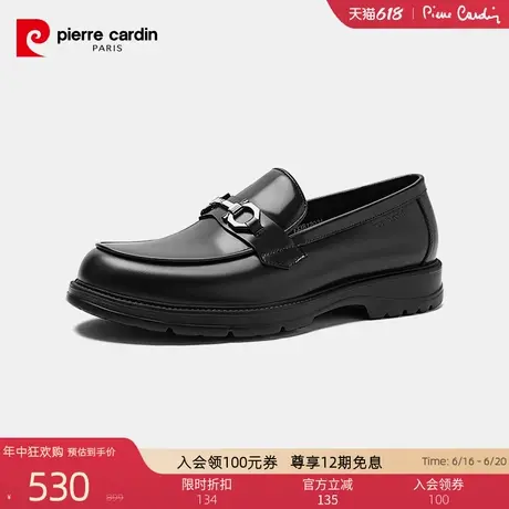 Pierre Cardin/皮尔卡丹男鞋秋真皮乐福鞋轻底一脚蹬舒适防滑商品大图