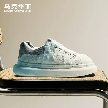 马克华菲正品男鞋2025新款潮流休闲运动透气内增高软底不累脚板鞋商品大图