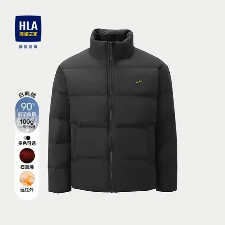 HLA/海澜之家山不在高系列羽绒服25秋冬新款石墨烯无帽立领外套男商品大图