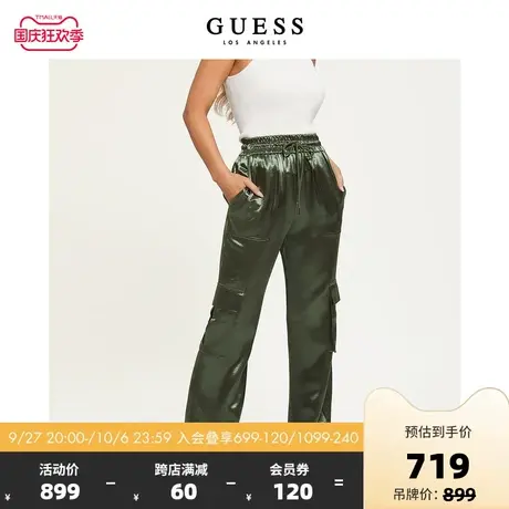 GUESS23年新款秋女士直筒宽松垂感休闲裤-W2BB01WEWN0图片