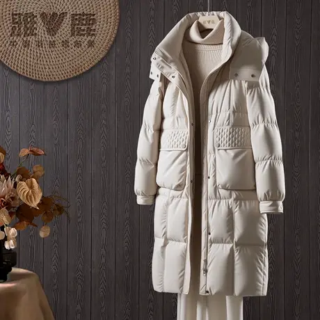 雅鹿官方新款冬加厚时尚女款显瘦保暖中长羽绒服防寒鸭绒保暖正品商品大图