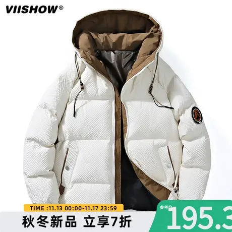 VIISHOW潮牌美式连帽棉衣男冬季加厚保暖棉服宽松休闲面包服外套商品大图