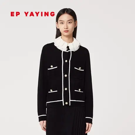 [小香风]EP YAYING雅莹女装 黑色弹力质感针织开衫 商场同款9116a商品大图