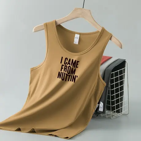 莫代尔棉背心男士夏季薄款冰丝凉感运动坎肩跨栏健身速干无袖吊带商品大图