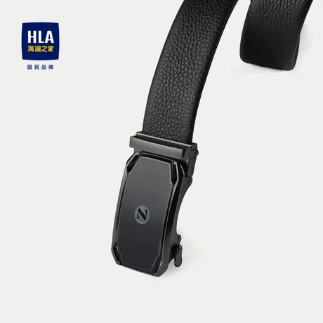 HLA/海澜之家商务大气自动扣皮带2023新款简约压花质感腰带男商品大图