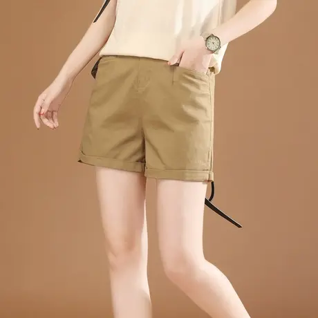 韩潮袭人高腰阔腿休闲短裤女2024夏装新款白色直筒西装裤子热裤薄商品大图