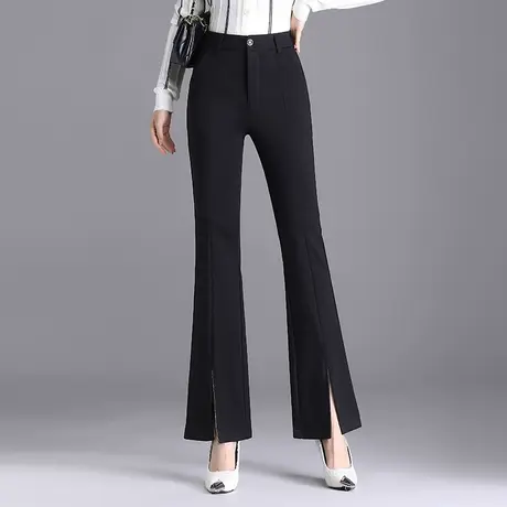 女士开叉喇叭裤女2023秋季新款高腰垂感显瘦长裤通勤微喇西装裤子商品大图