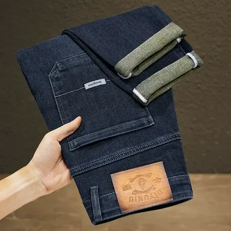 男款新塘水洗美式直筒休闲牛仔长裤秋冬季高端潮牌男裤子2024新款商品大图