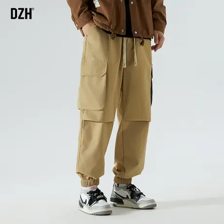 男士摩卡色工装裤男束脚宽松秋季休闲裤子2024新款百搭哈伦裤潮牌商品大图