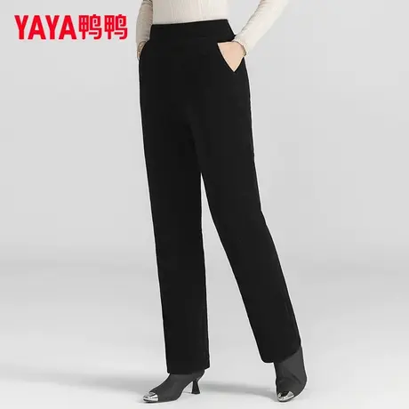 鸭鸭羽绒裤女2023新款冬季外穿灯芯绒中老年妈妈裤子直筒棉裤CF商品大图