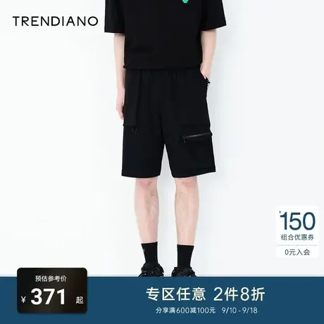 TRENDIANO夏季男装新款官方潮牌爆款宽松工装美式短裤休闲裤商品大图