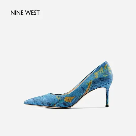 Nine West/玖熙高跟鞋2024年春季新款小香风细跟单鞋宴会丹霞地貌图片