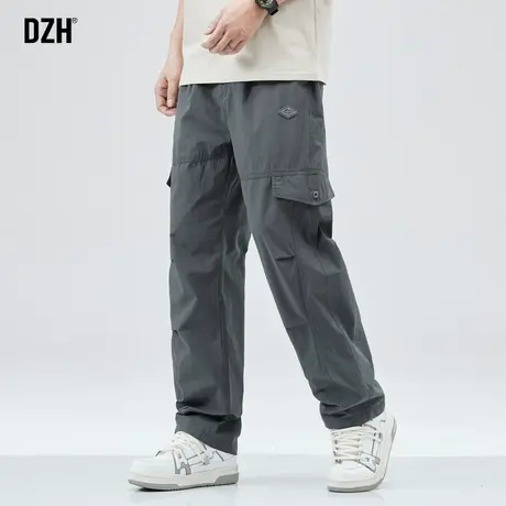 男士美式直筒工装裤潮牌男春季男裤2024新款休闲裤男款深灰色裤子商品大图