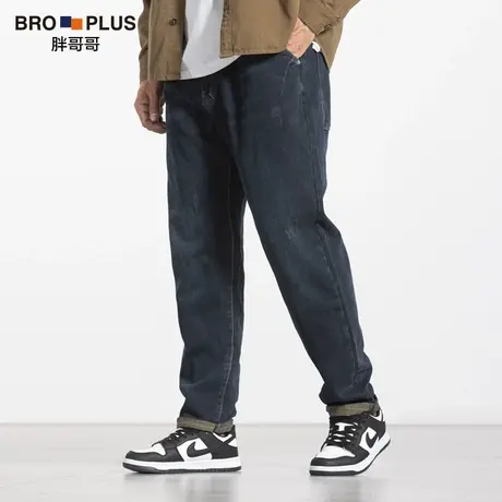 胖哥哥大码牛仔裤男加肥加大宽松潮流直筒裤胖潮肥佬长裤子男秋季商品大图