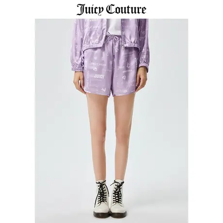 Juicy Couture橘滋短裤女2023夏季新款宽松时尚休闲印花梭织短裤商品大图