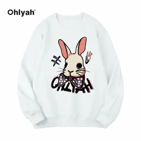 Ohlyah潮牌无帽卫衣女春秋2023年新款休闲宽松百搭上衣外套潮ins商品大图