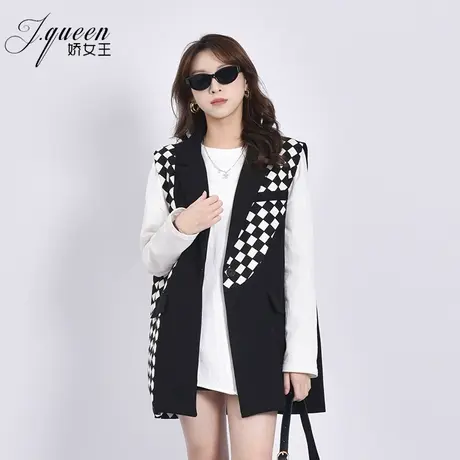 马夹西装外套女2023秋季新款小众设计感拼接无袖坎肩外搭西服马甲图片
