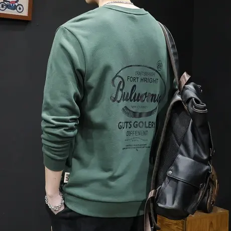 秋季卫衣男秋冬潮牌男款大码2023新款加肥加大男士上衣长袖圆领潮商品大图