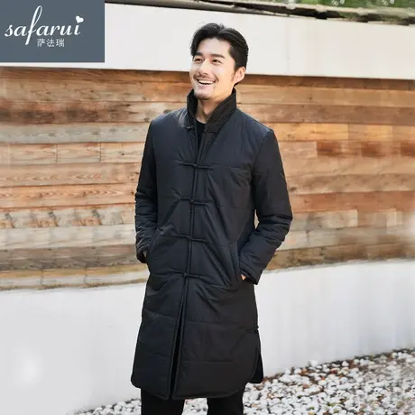 棉衣男中长款加厚中式棉袄冬装男士大衣冬季棉服复古外套风衣男装图片