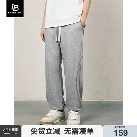 Lilbetter束脚九分裤男士新款2025卫裤百搭运动宽松休闲灰色裤子图片