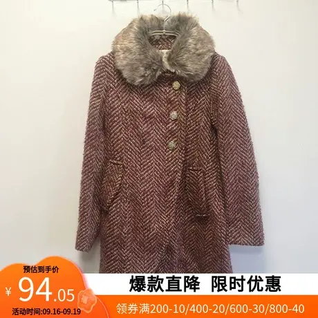 艾格2022冬季女士外套大衣宽松毛呢呢子中长款时尚潮流保暖女E199商品大图