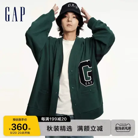 Gap男女装秋季2023新款LOGO宽松法式圈织软卫衣762382学院风上衣图片