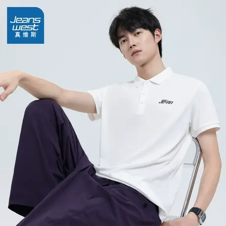 E8真维斯男装上衣2025春季新款 潮流男款翻领薄款POLO衫短袖衣服图片