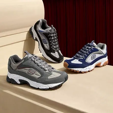Skechers斯凯奇男鞋新款复古老爹鞋厚底原野鞋户外运动休闲鞋商品大图