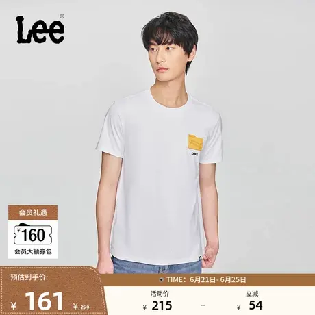Lee25春夏新品标准版圆领Logo印花男短袖T恤休闲潮LMT0098144LE商品大图