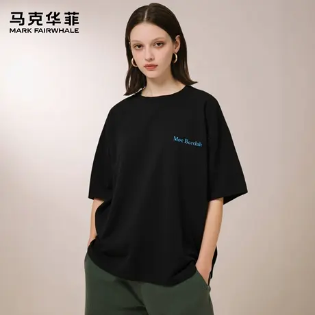马克华菲 deer 街头骑士重磅纯棉短袖t恤男女款潮牌百搭复古体恤商品大图