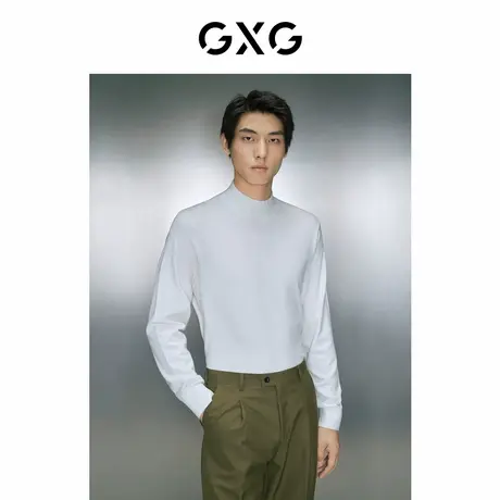 GXG男装 零压多色含羊毛轻柔贴肤半高领毛衣针织衫 23年冬季品商品大图
