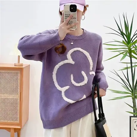 女士毛衣秋冬新款2023年流行宽松针织打底衫时尚百搭慵懒风女上衣图片