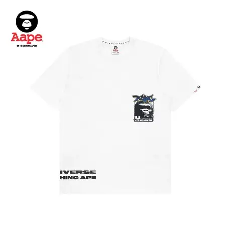 Aape男装秋冬猿人图案渐变色字母印花短袖T恤0633XXF商品大图