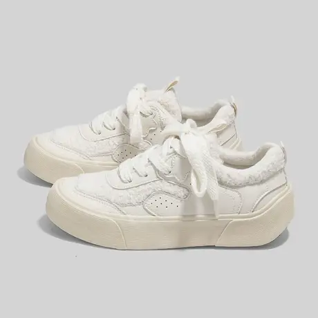 Betoo 2022新款冬季小白鞋子女ins潮百搭加绒小众原创chic板鞋商品大图