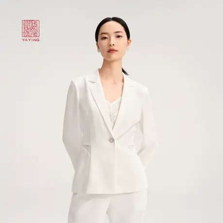 [真丝系列]EP雅莹高端系列 蕾丝拼接收腰西装 商场同款1109B图片