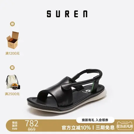 素人SUREN 2021春夏新品武士风休闲小众凉鞋女气质百搭 006图片