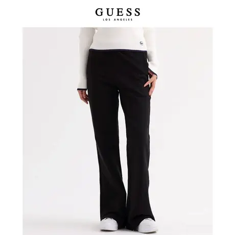 GUESS女士美式复古宽松直筒休闲微喇运动裤-Q3PQ14K2Q40商品大图