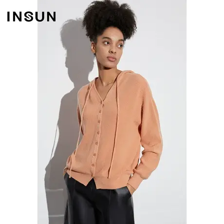 COVER春季连帽针织羊毛混纺开衫商品大图