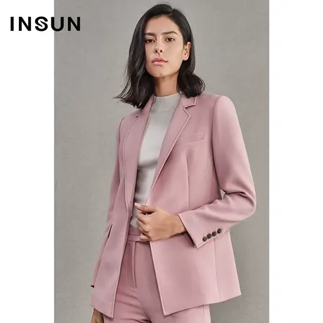 INSUN恩裳春季粉色长袖西装外套图片