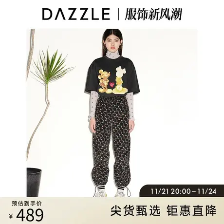 DAZZLE迪士尼米奇系列 地素奥莱 休闲运动裤卫裤女2E1Q4066A商品大图