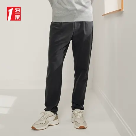 海一家基础简约长裤2023秋季新款抽绳松紧腰日常舒适男士休闲裤商品大图