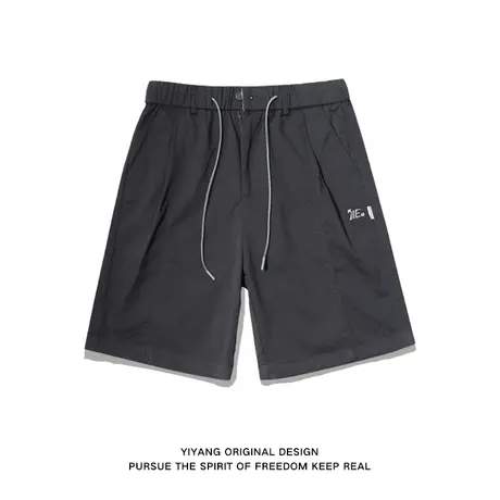 小熊刺绣休闲五分裤短裤男潮流夏季韩版直筒宽松夏天裤子清凉薄款商品大图