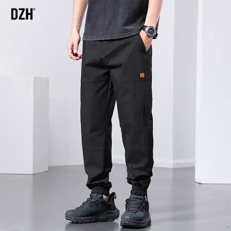 男士黑色束脚休闲裤男潮牌春夏修身裤子小脚裤2023新款美式工装裤商品大图