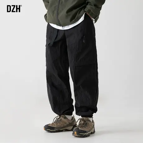 男士黑色裤子男款美式高街春秋款休闲伞兵工装裤束脚户外冲锋裤潮商品大图